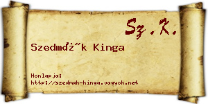 Szedmák Kinga névjegykártya