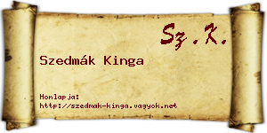 Szedmák Kinga névjegykártya
