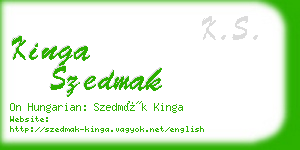 kinga szedmak business card